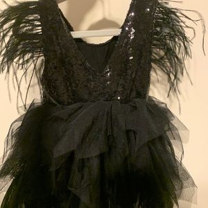 Beautiful sequin tulle dress feathers